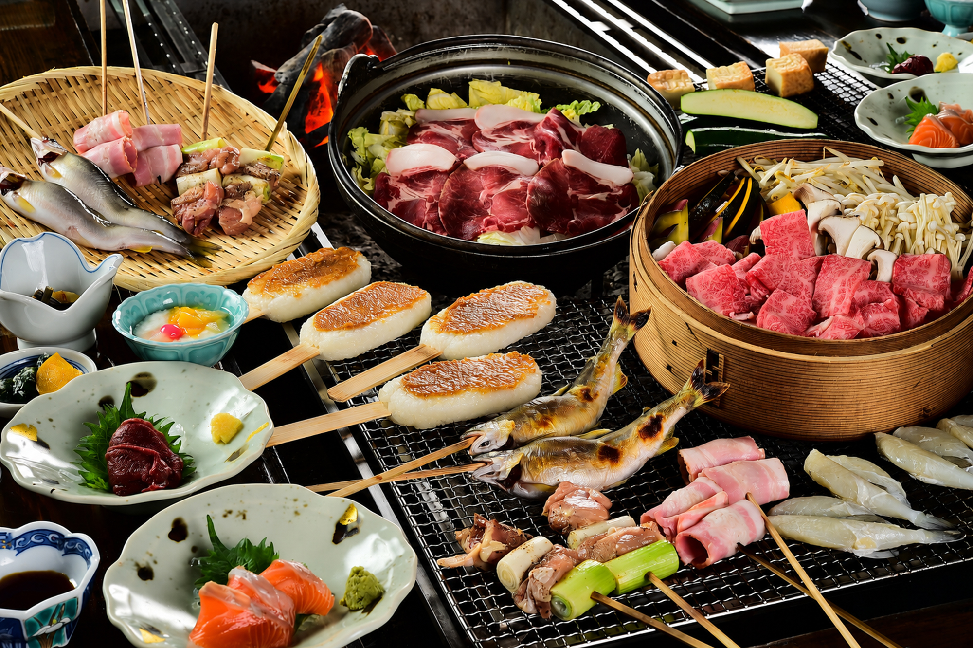 囲炉裏料理を楽しむ基本プラン